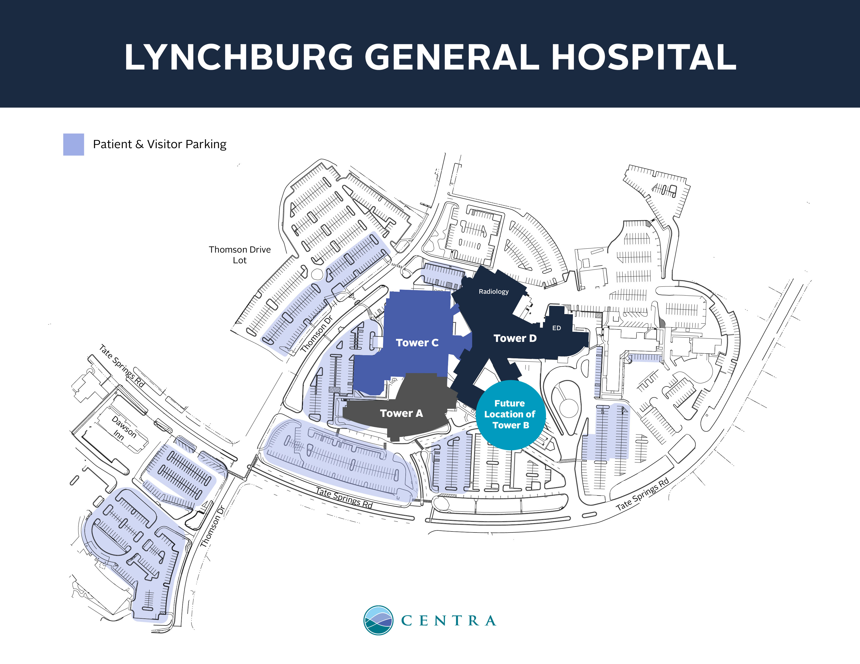 Map of LGH Campus Patient and Visitor Parking