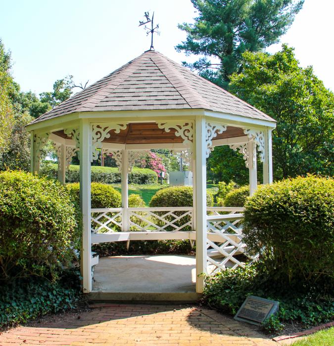 Pathways gazebo surrounded by trees and landscaping