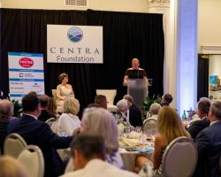 CEO Amy Carrier speaks at the Centra Celebration